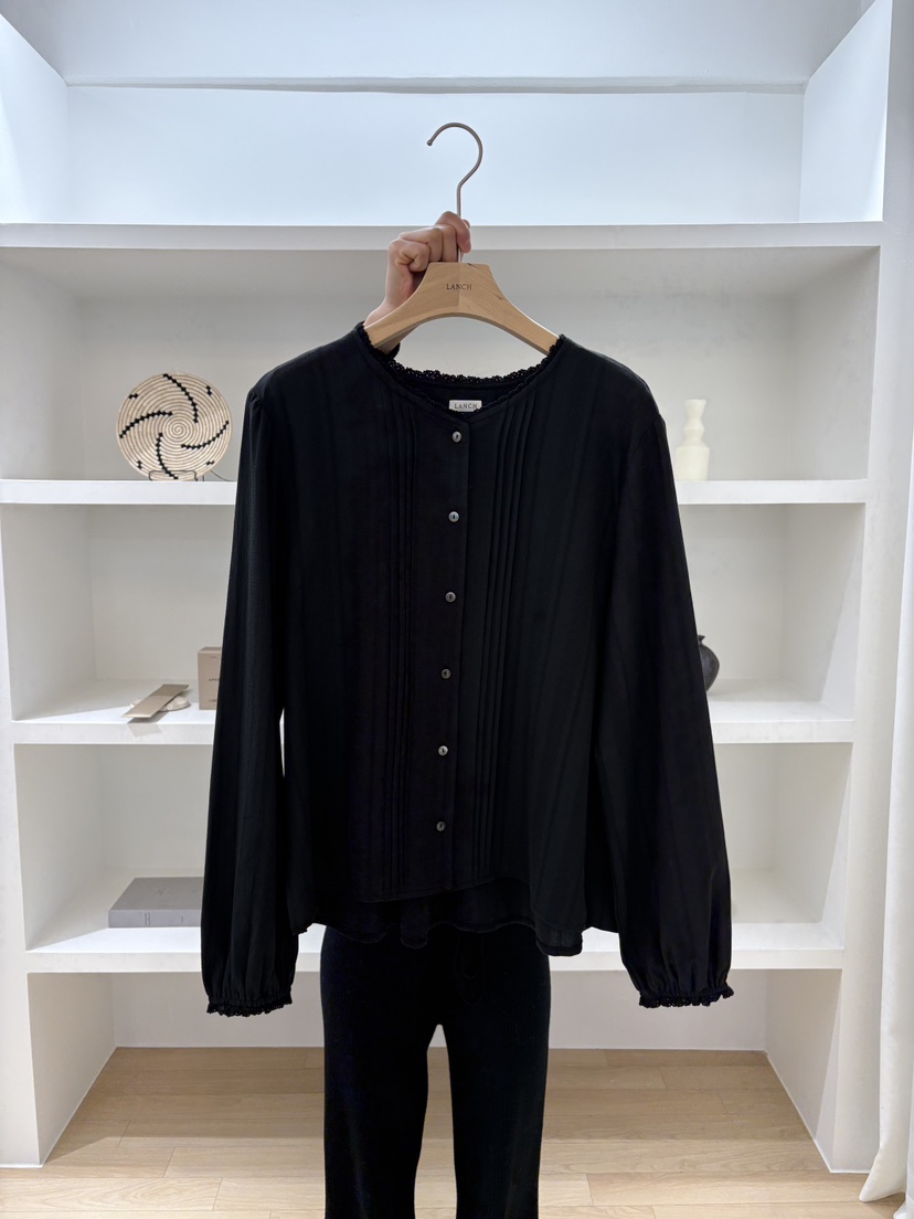 LANCH東大門直郵女士新款職業人氣熱賣休閑襯衫蕾絲衫褶裥LANCH襯衫/蕾絲衫圖色2