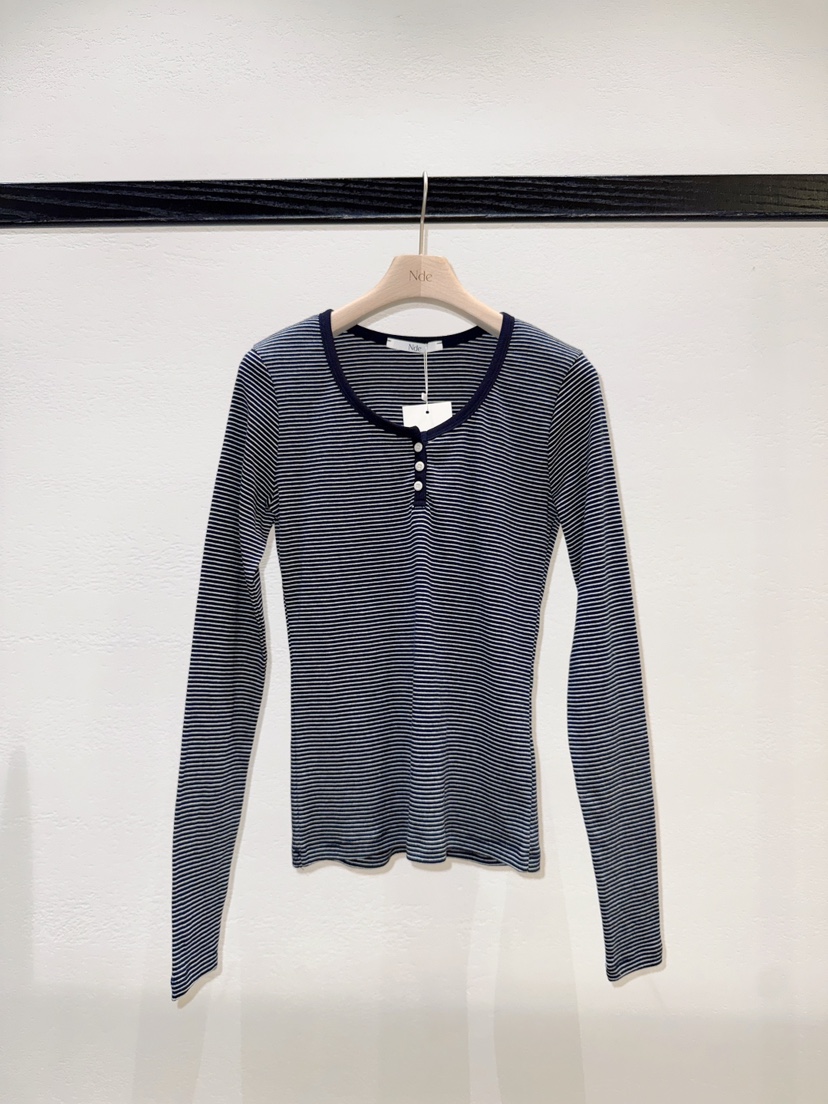 NDE東大門代購女裝新款26春夏休閑真品推薦人氣長袖T恤圓領BOHEME_NDE長袖T恤圖色3