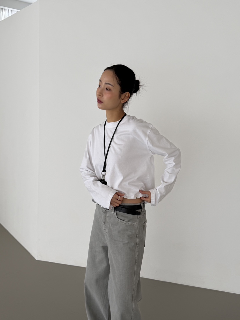 KARE/WEREPIECE東大門實拍女裝新款26春夏長袖T恤復古洗滌KARE/WEREPIECE長袖T恤