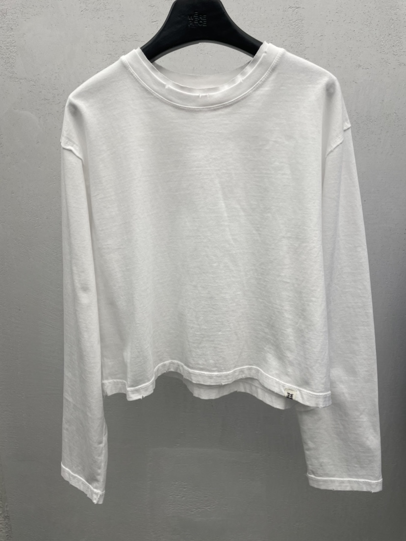 KARE/WEREPIECE東大門實拍女裝新款26春夏長袖T恤復古洗滌KARE/WEREPIECE長袖T恤圖色1