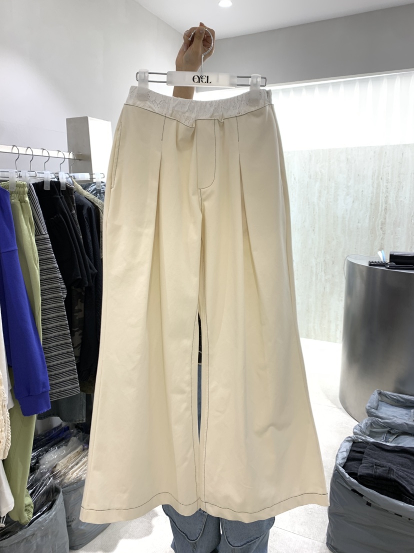 EYEL東大門直郵女士新品26春夏休閑人氣推薦職業休閑褲蕾絲EYEL休閑褲圖色2