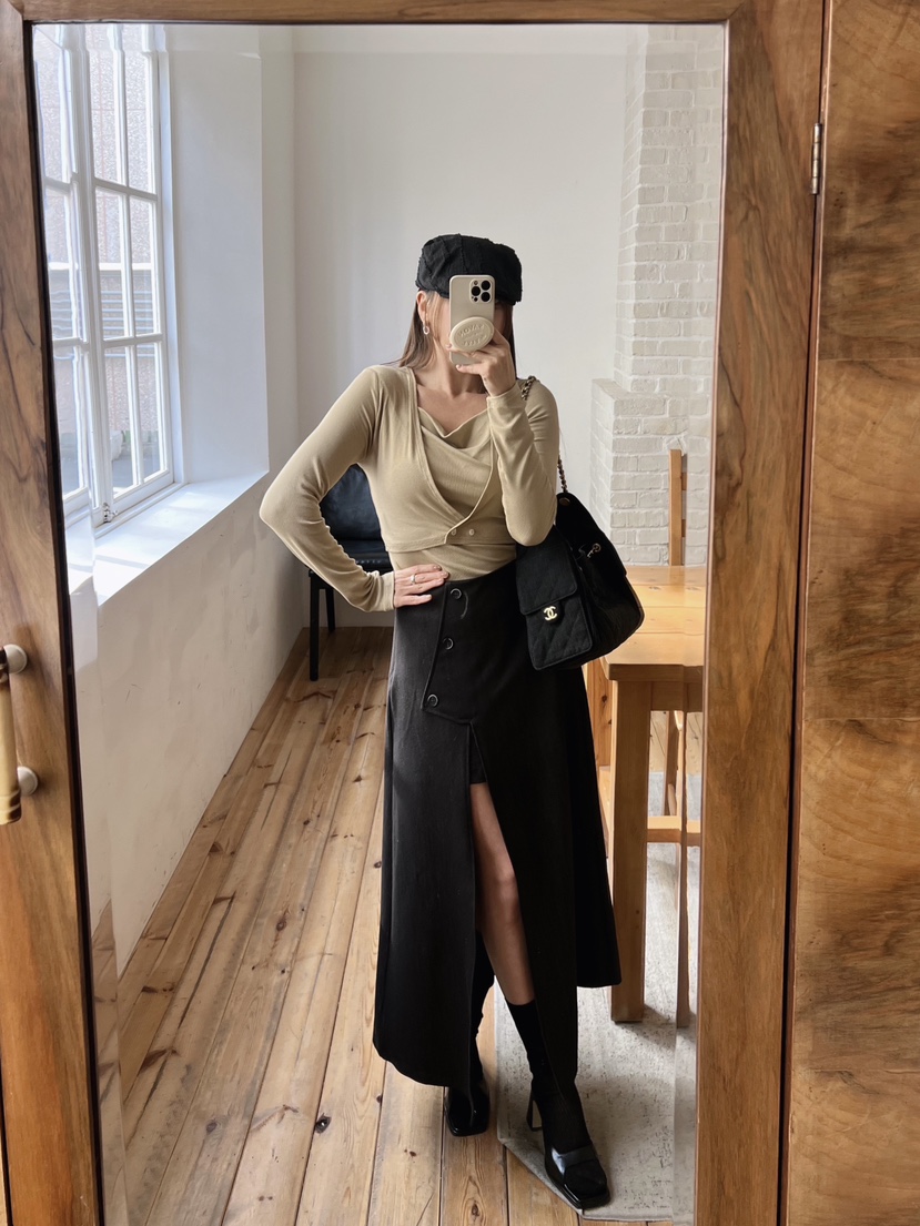 BOLD韓國代購女裝新品時尚熱賣26春夏真品休閑長袖T恤假兩件BOLD長袖T恤