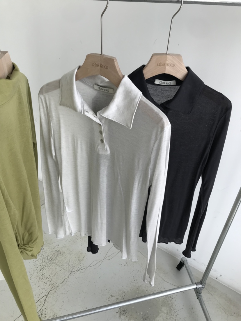 CEDARWOOD東大門實拍女士新款時尚熱賣長袖T恤不含內搭絲綢CEDAR WOOD長袖T恤