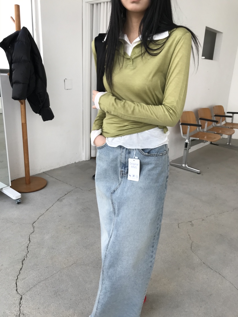 CEDARWOOD東大門實拍女士新款時尚熱賣長袖T恤不含內搭絲綢CEDAR WOOD長袖T恤