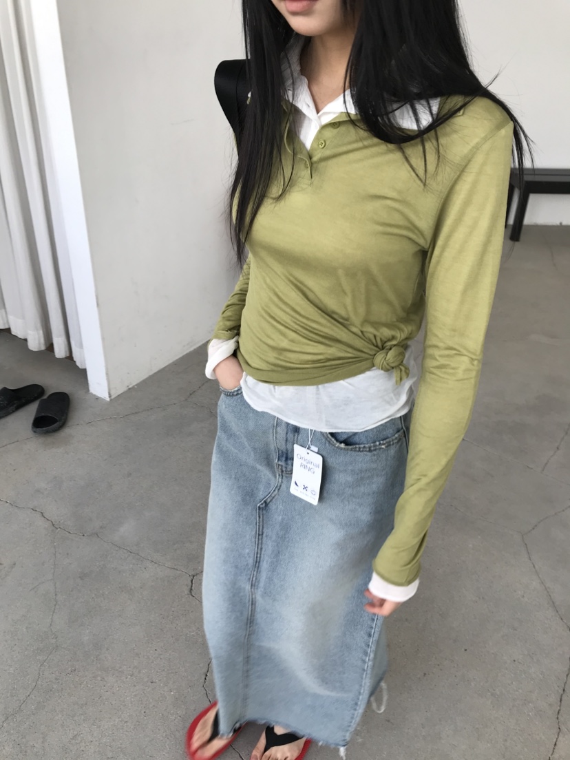 CEDARWOOD東大門實拍女士新款時尚熱賣長袖T恤不含內搭絲綢CEDAR WOOD長袖T恤