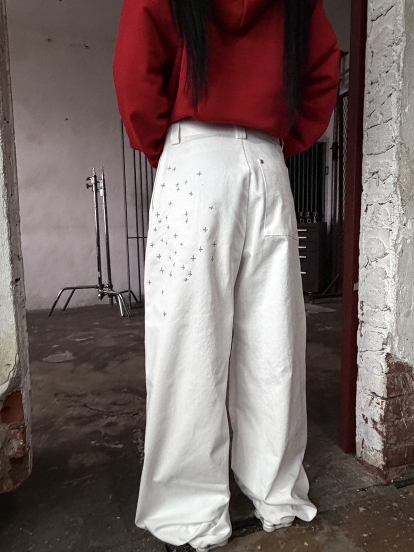 SEEOT韓國代購女裝新款人氣推薦熱賣真品休閑褲男女同款刺繡SEEOT休閑褲