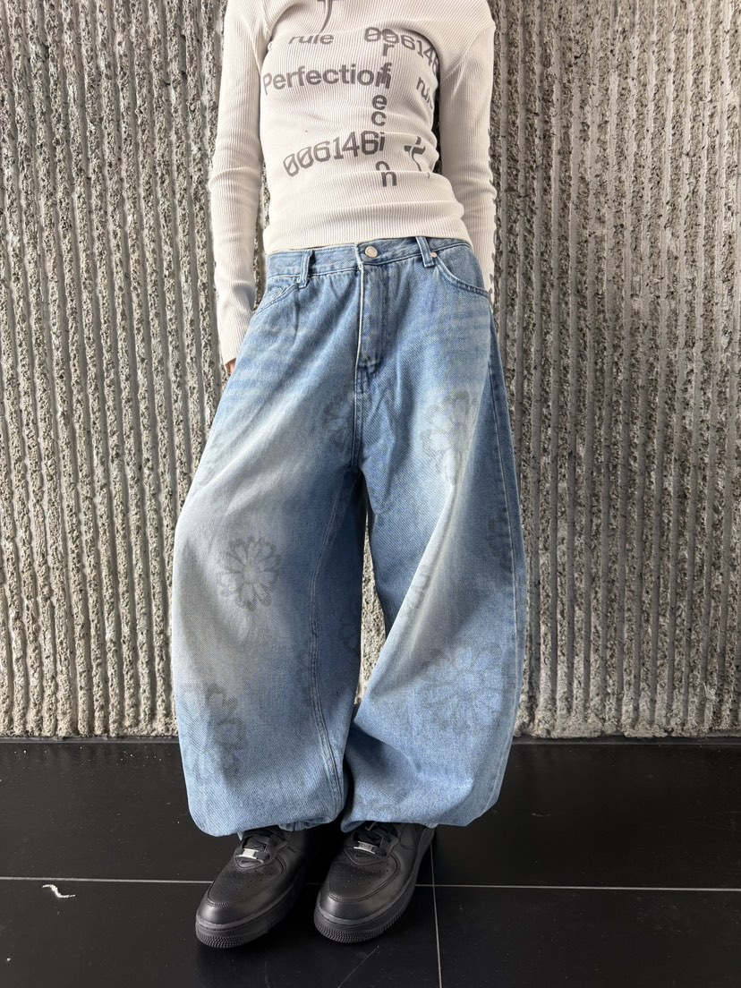 SEEOT東大門實拍女士新品26春夏推薦時尚職業牛仔褲男女同款SEEOT牛仔褲圖色1