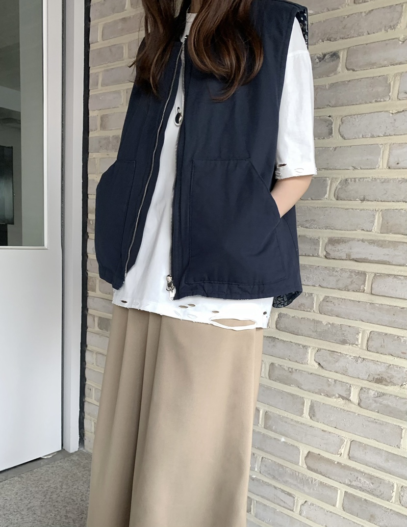 PEBBLE韓國直郵女裝新品休閑時尚人氣26春夏推薦馬甲雙面PEBBLE馬甲