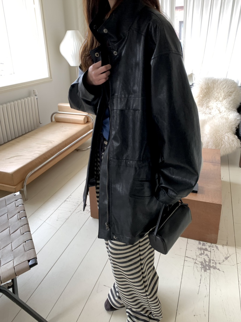 PEBBLE東大門代購女裝新品推薦休閑熱賣職業人氣皮衣皮革PEBBLE皮衣