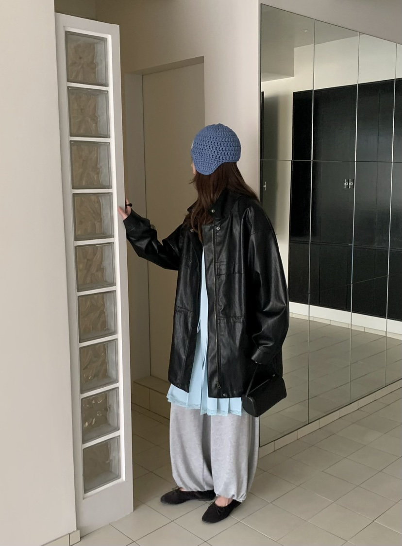 PEBBLE東大門代購女裝新品推薦休閑熱賣職業人氣皮衣皮革PEBBLE皮衣