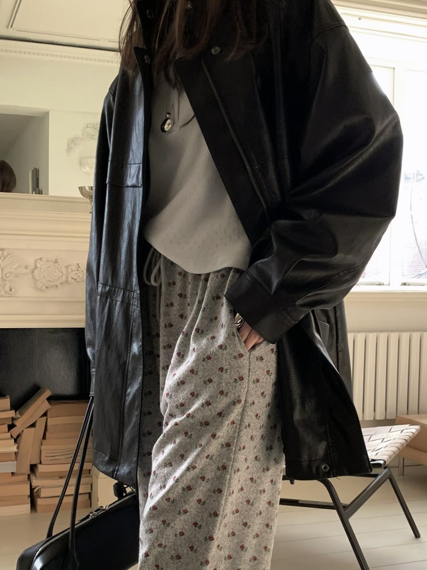 PEBBLE東大門代購女裝新品推薦休閑熱賣職業人氣皮衣皮革PEBBLE皮衣