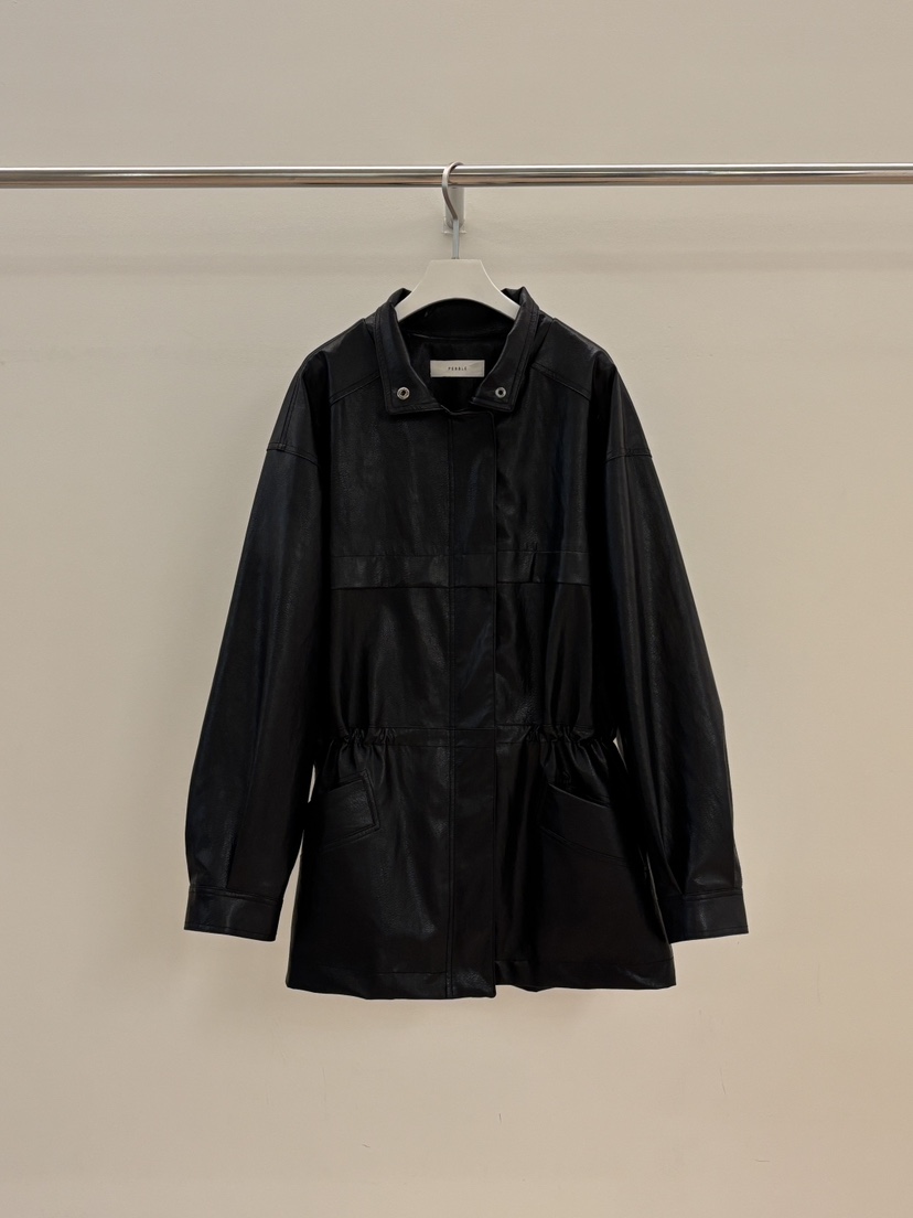 PEBBLE東大門代購女裝新品推薦休閑熱賣職業人氣皮衣皮革PEBBLE皮衣