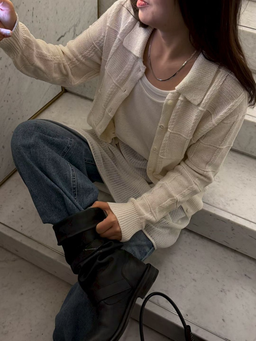 MUSHROOM EFFECT韓國代購女士新品職業26春夏熱賣針織衫MUSHROOM EFFECT針織衫