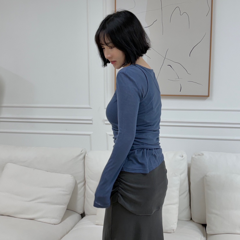 JOA東大門直郵女裝新款人氣休閑職業26春夏時尚長袖T恤天絲JOA長袖T恤