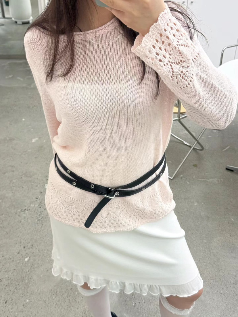 MUSHROOM EFFECT韓國直郵女裝新品休閑真品26春夏針織衫花朵MUSHROOM EFFECT針織衫