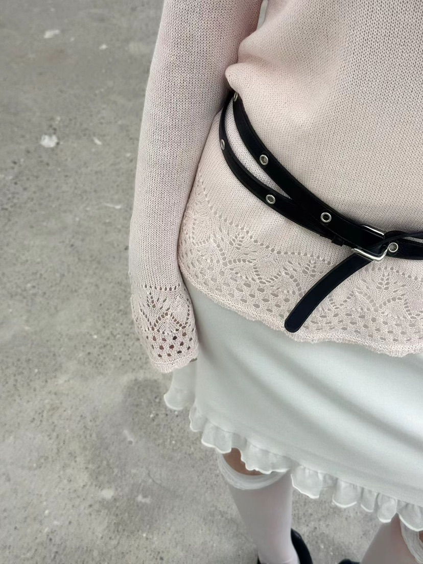 MUSHROOM EFFECT韓國直郵女裝新品休閑真品26春夏針織衫花朵MUSHROOM EFFECT針織衫