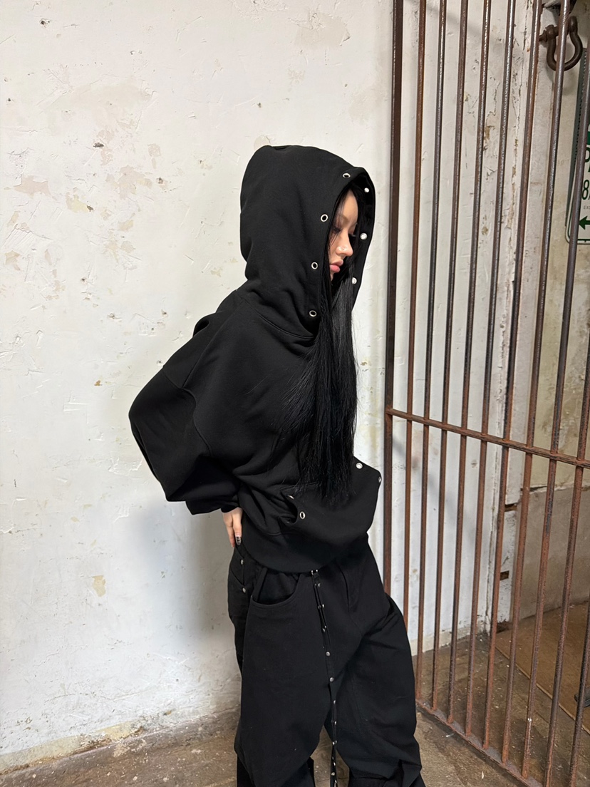 SEEOT東大門實拍女士新品職業時尚衛衣男女同款連帽衫鏤空SEEOT衛衣