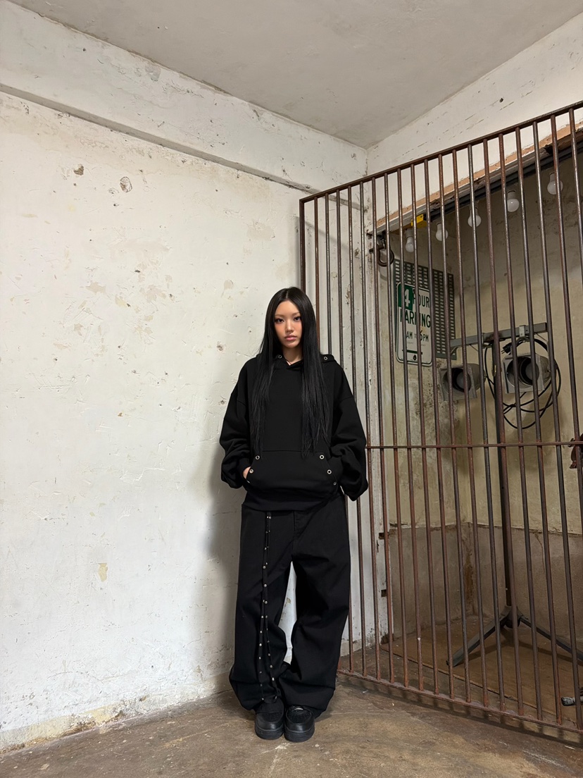 SEEOT東大門實拍女士新品職業時尚衛衣男女同款連帽衫鏤空SEEOT衛衣