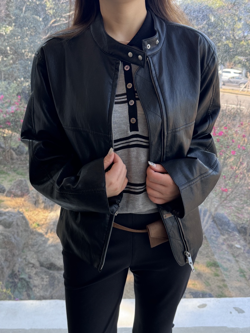 MUSHROOM EFFECT東大門代購女士新品26春夏真品夾克皮革MUSHROOM EFFECT夾克