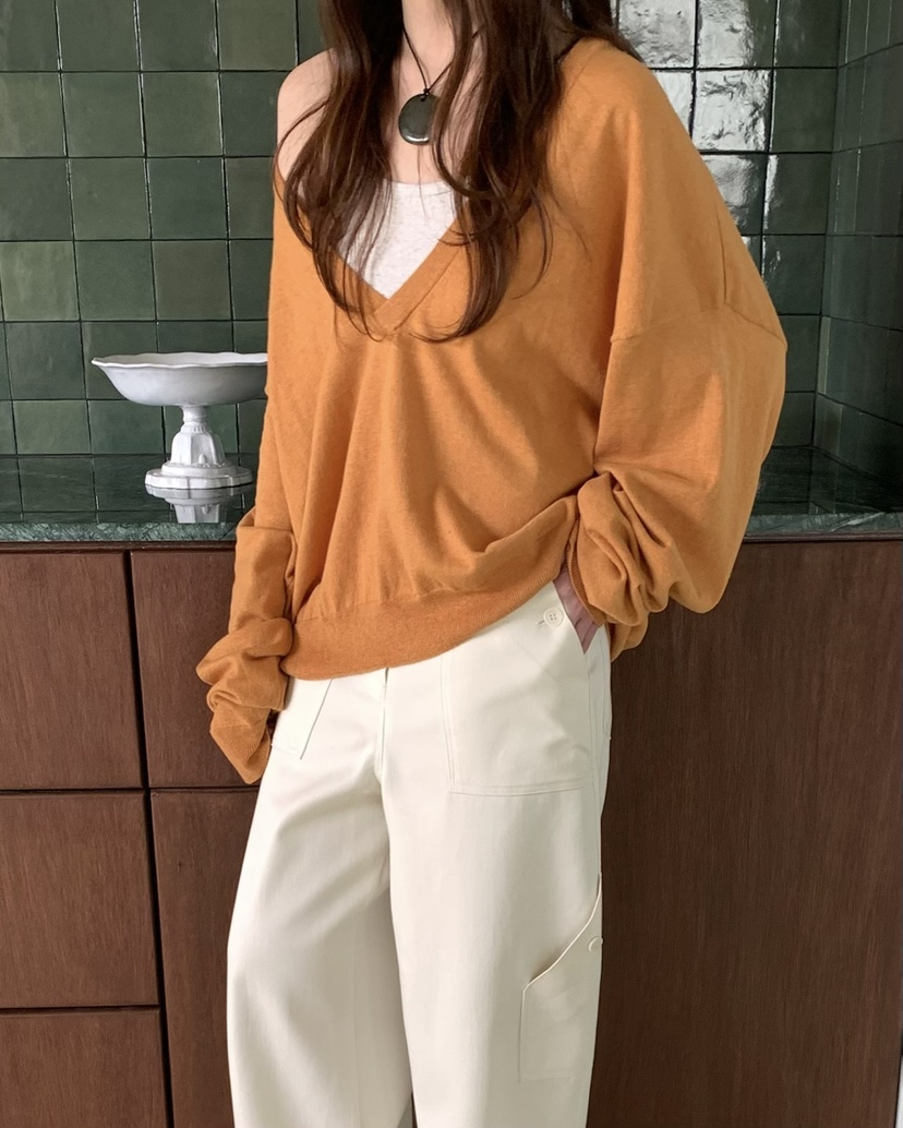 PEBBLE東大門直郵女裝新品人氣26春夏真品推薦針織衫V領棉PEBBLE針織衫