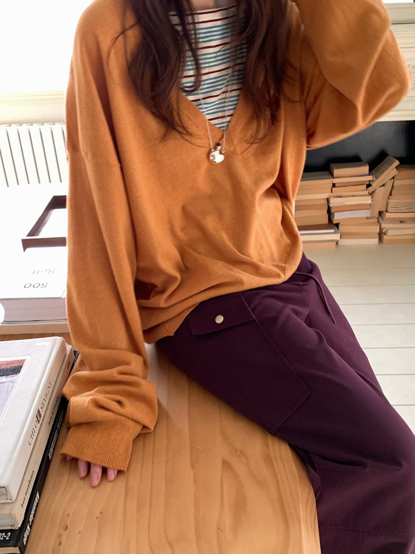 PEBBLE東大門直郵女裝新品人氣26春夏真品推薦針織衫V領棉PEBBLE針織衫