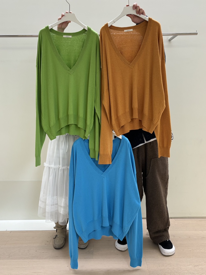 PEBBLE東大門直郵女裝新品人氣26春夏真品推薦針織衫V領棉PEBBLE針織衫