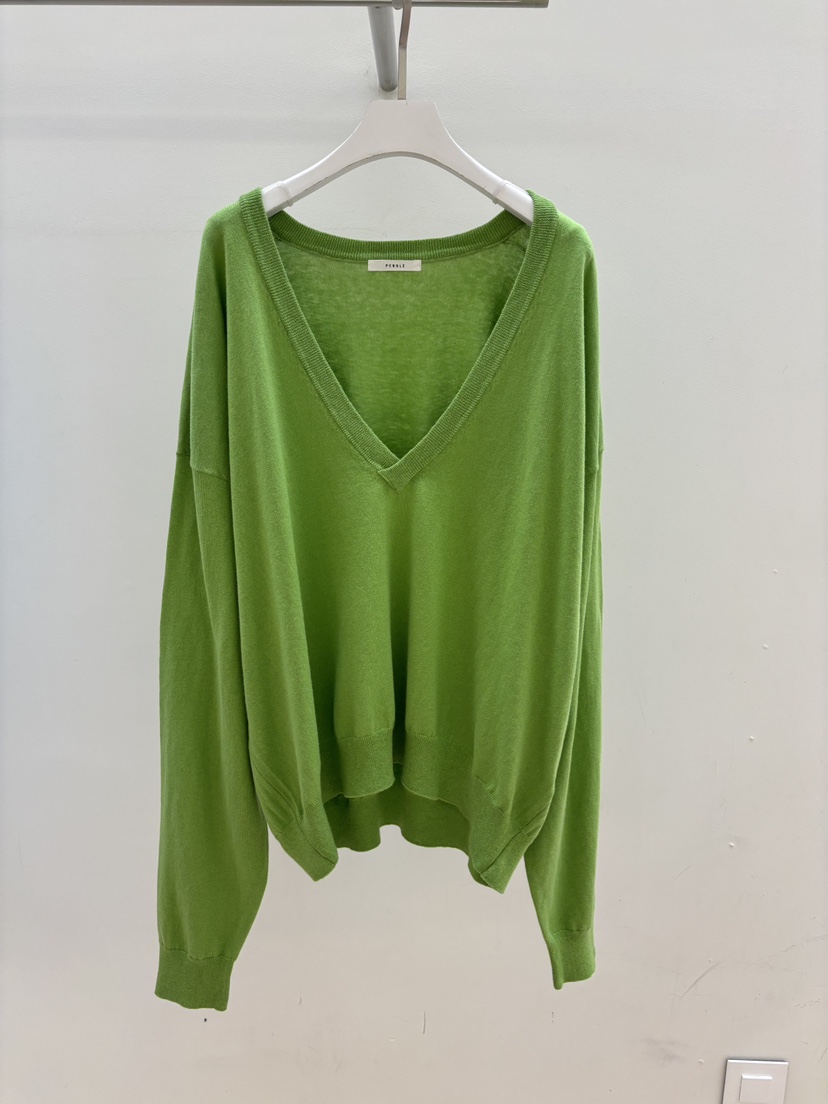 PEBBLE東大門直郵女裝新品人氣26春夏真品推薦針織衫V領棉PEBBLE針織衫圖色3