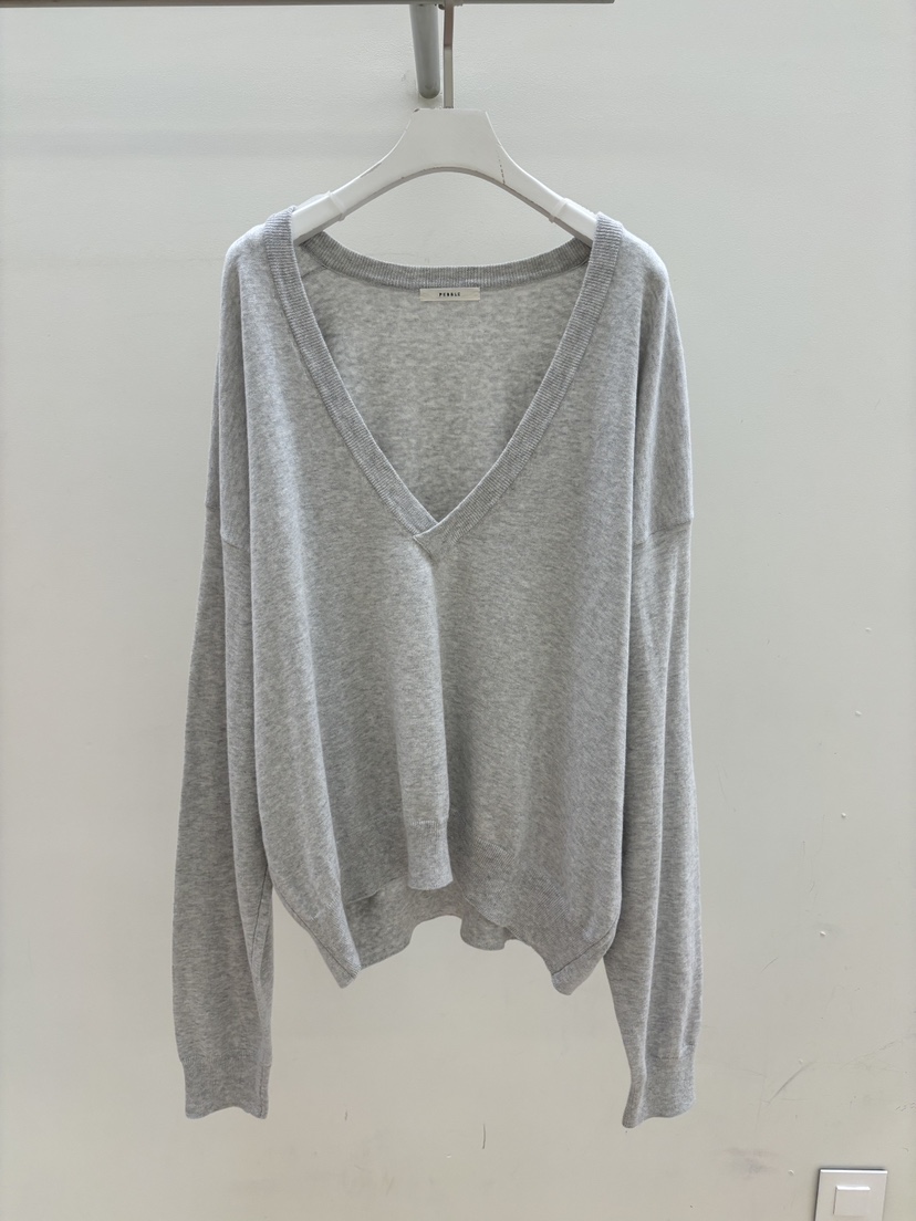 PEBBLE東大門直郵女裝新品人氣26春夏真品推薦針織衫V領棉PEBBLE針織衫圖色5