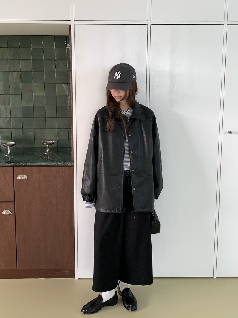 PEBBLE韓國直郵女裝新品人氣休閑真品26春夏時尚熱賣皮衣PEBBLE皮衣