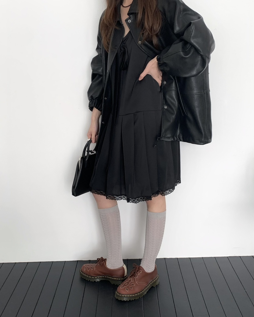 PEBBLE韓國直郵女裝新品人氣休閑真品26春夏時尚熱賣皮衣PEBBLE皮衣