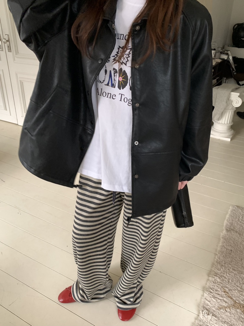 PEBBLE韓國直郵女裝新品人氣休閑真品26春夏時尚熱賣皮衣PEBBLE皮衣