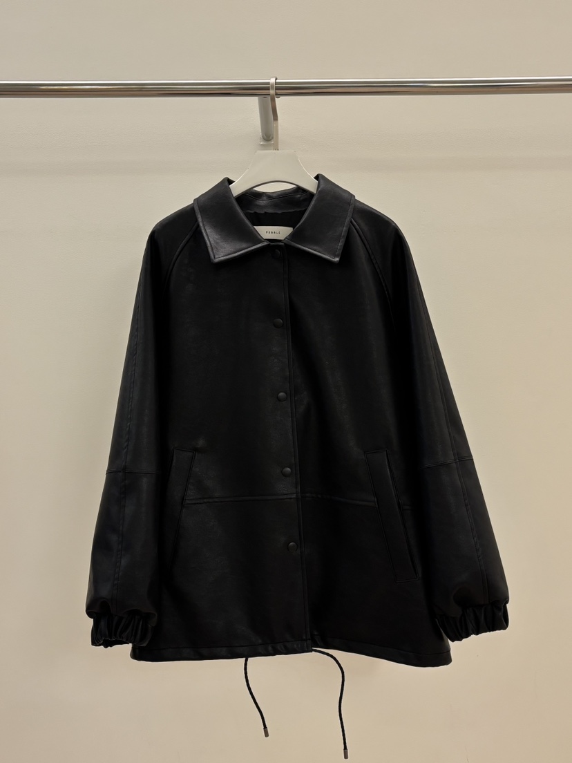 PEBBLE韓國直郵女裝新品人氣休閑真品26春夏時尚熱賣皮衣PEBBLE皮衣圖色1