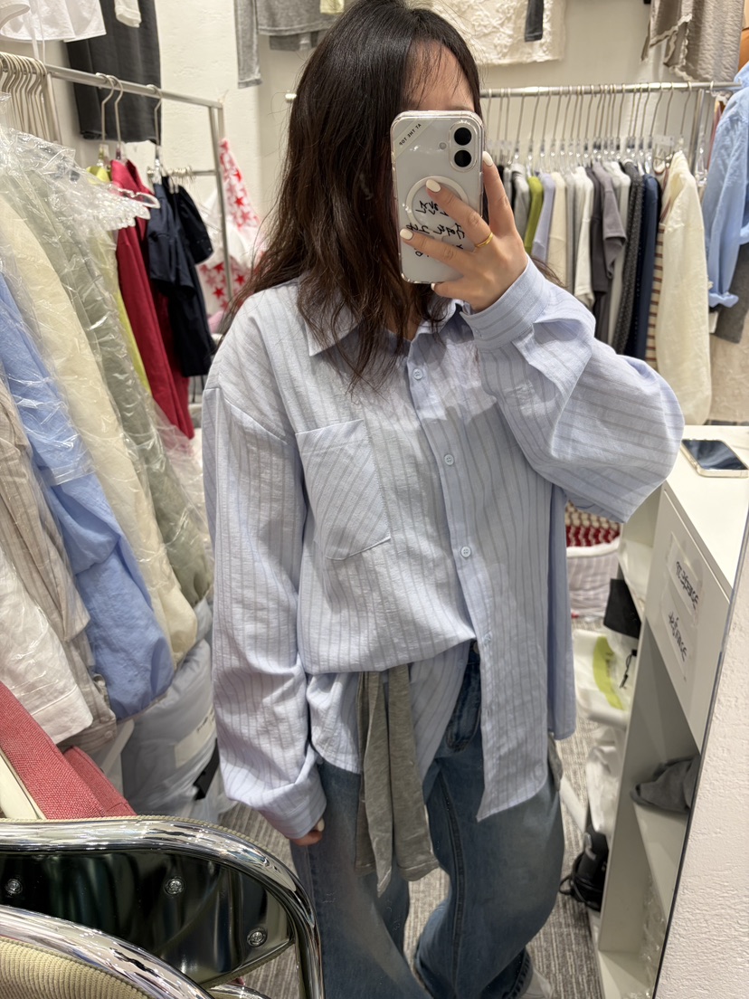 JOA韓國直郵女士新品真品職業熱賣時尚26春夏襯衫蕾絲衫條紋JOA襯衫/蕾絲衫