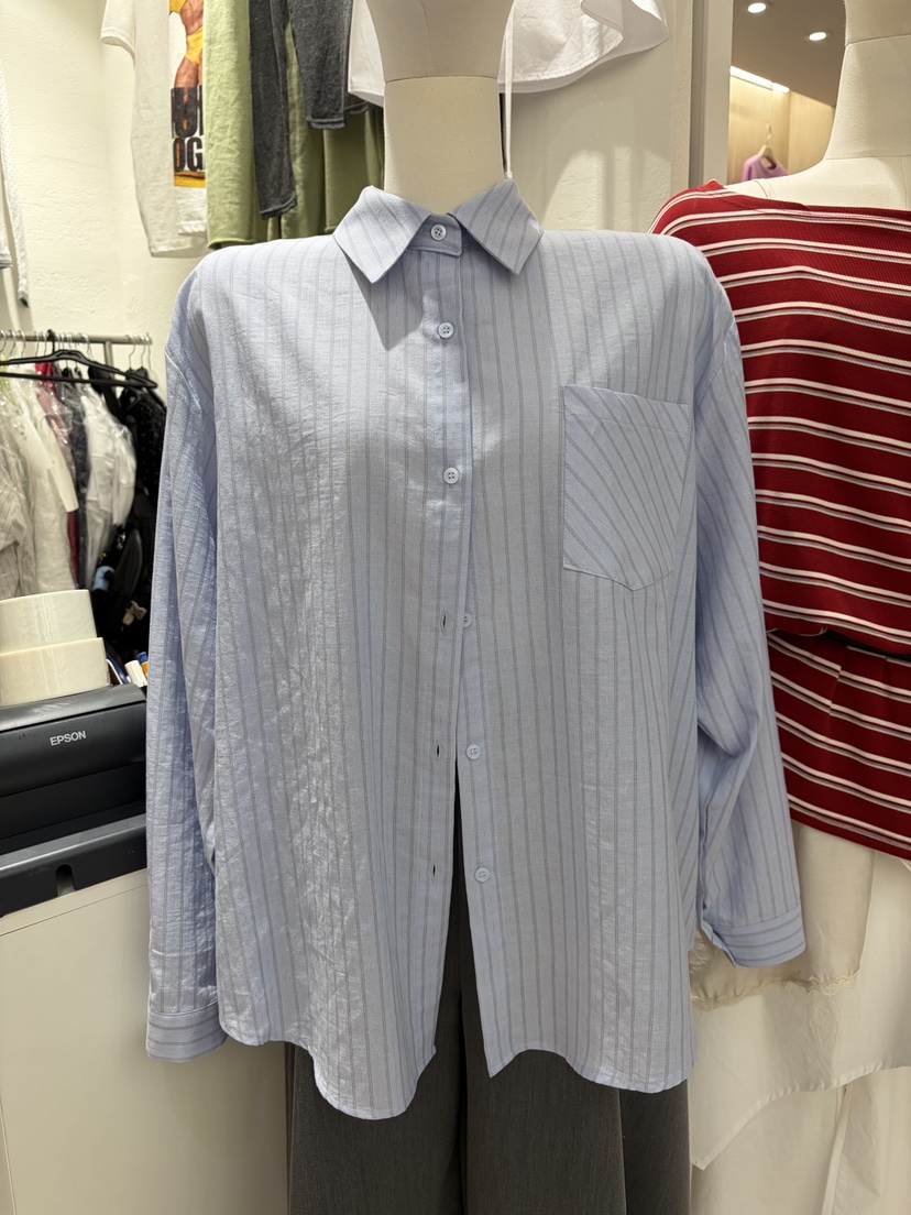 JOA韓國直郵女士新品真品職業熱賣時尚26春夏襯衫蕾絲衫條紋JOA襯衫/蕾絲衫圖色1