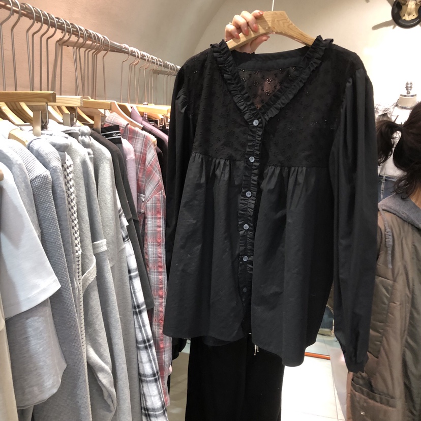 BLACKFRIDAY韓國代購女裝新款26春夏休閑人氣時尚襯衫蕾絲衫BLACK FRIDAY襯衫/蕾絲衫圖色2