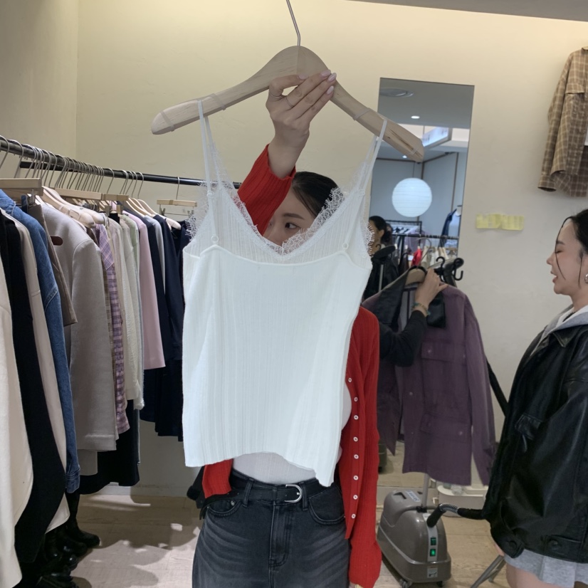 W AND J韓國直郵女士新款真品熱賣時尚26春夏人氣吊帶背心W AND J吊帶/背心