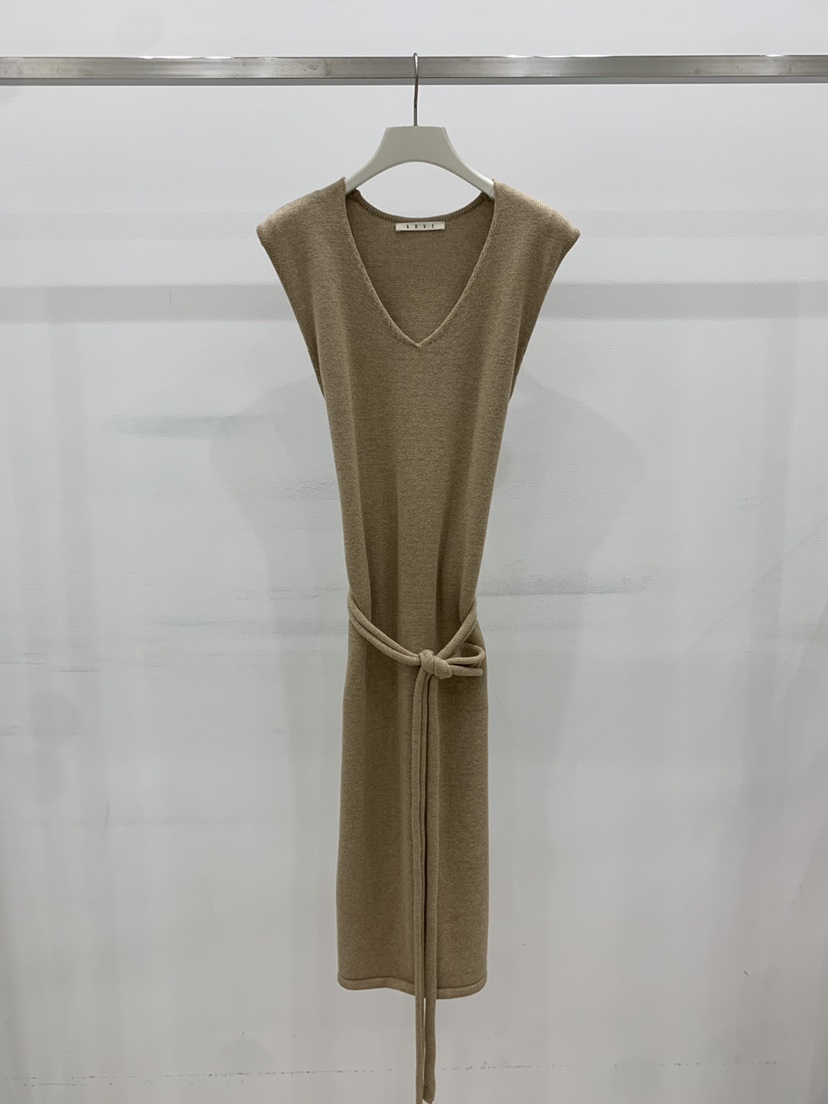 ARVE東大門代購女裝新品真品推薦休閑職業熱賣連衣裙含腰繩ARVE連衣裙圖色3
