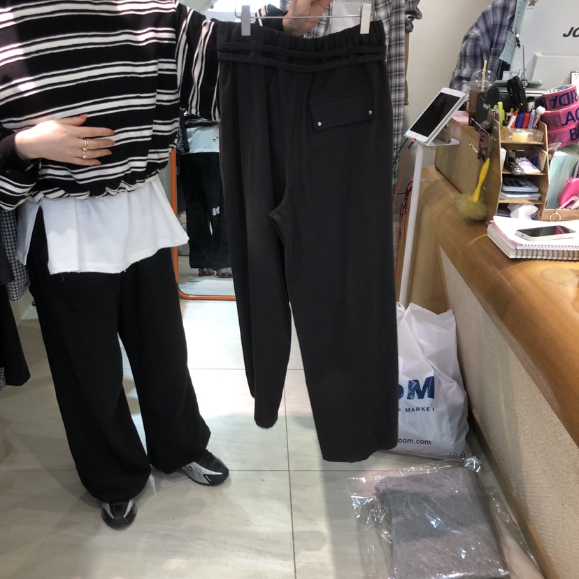 BLACKFRIDAY東大門實拍女裝新款時尚休閑人氣休閑褲含腰帶BLACK FRIDAY休閑褲