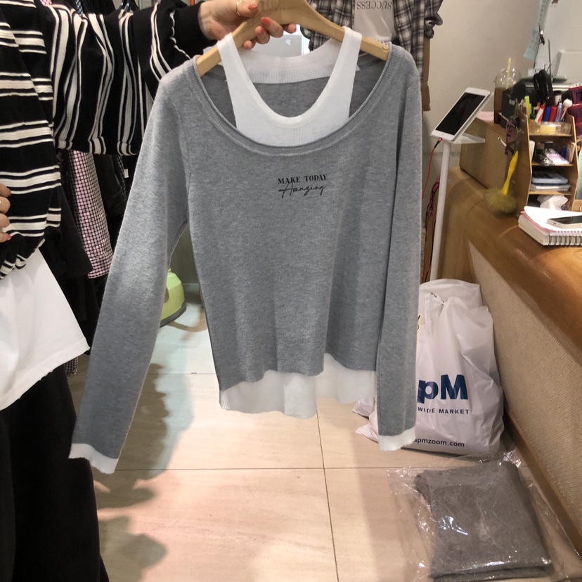 BLACKFRIDAY東大門直郵女士新款職業熱賣時尚26春夏長袖T恤棉BLACK FRIDAY長袖T恤圖色3
