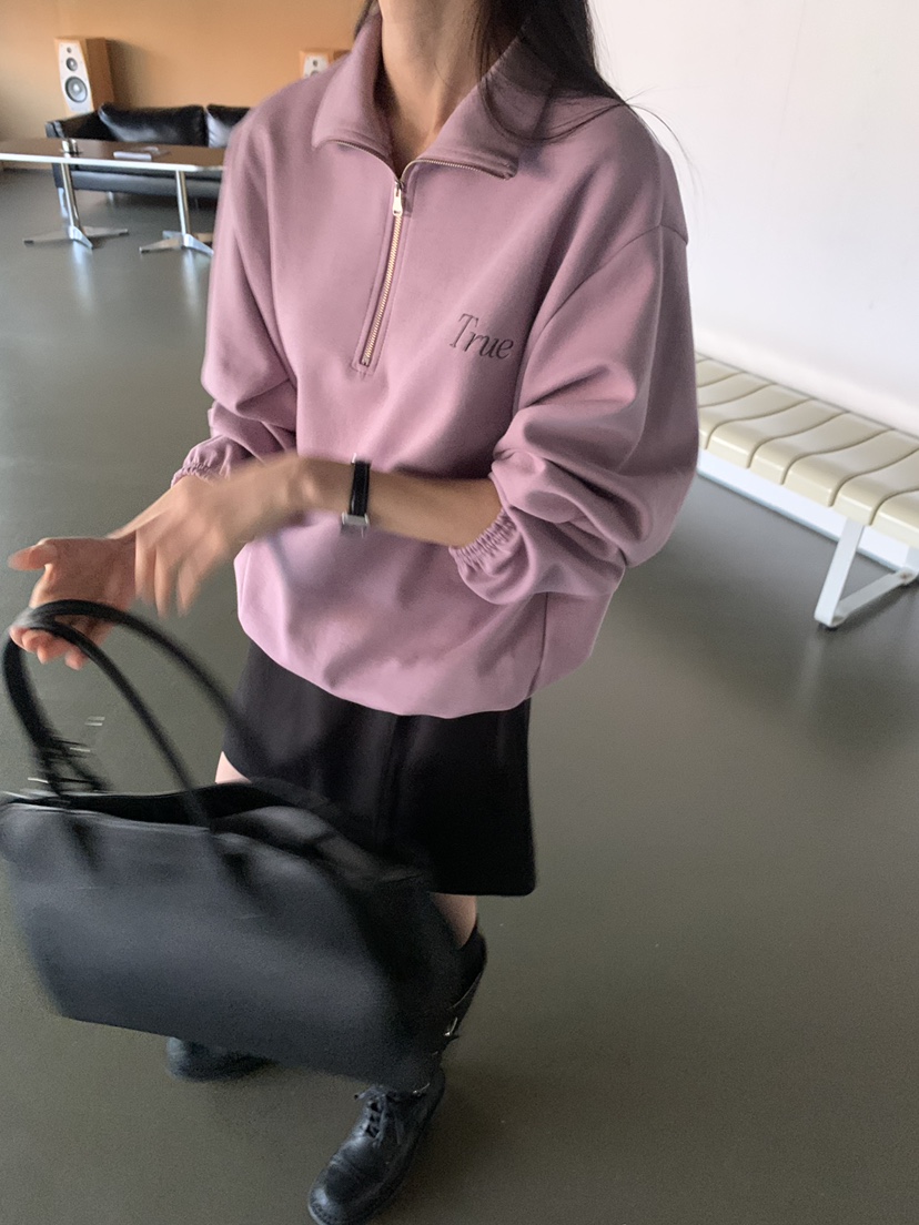 TRUE韓國代購女士新品時尚職業人氣熱賣休閑26春夏衛衣拉鏈TRUE衛衣