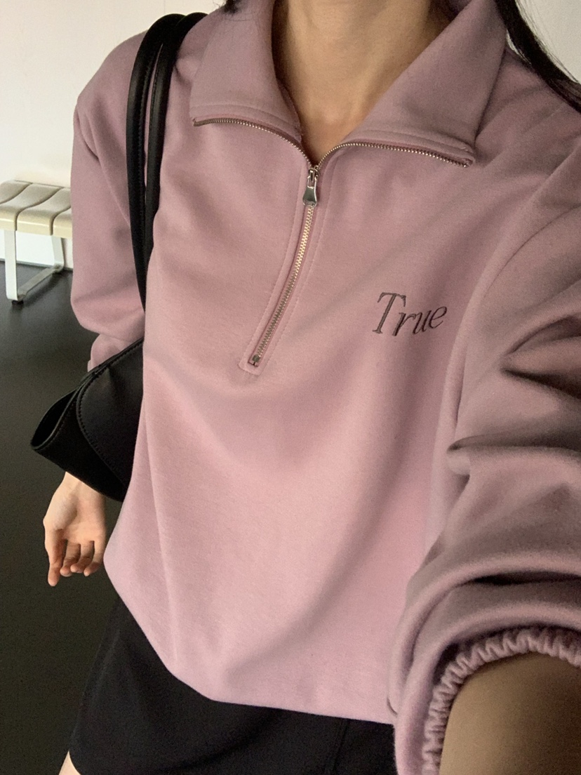 TRUE韓國代購女士新品時尚職業人氣熱賣休閑26春夏衛衣拉鏈TRUE衛衣