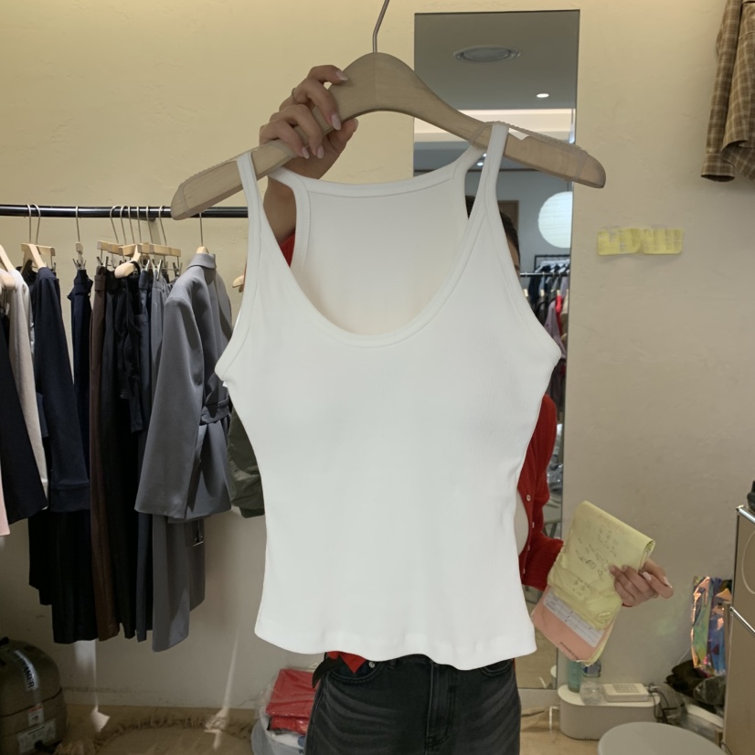 W AND J韓國直郵女士新款休閑真品26春夏時尚職業吊帶背心W AND J吊帶/背心圖色1