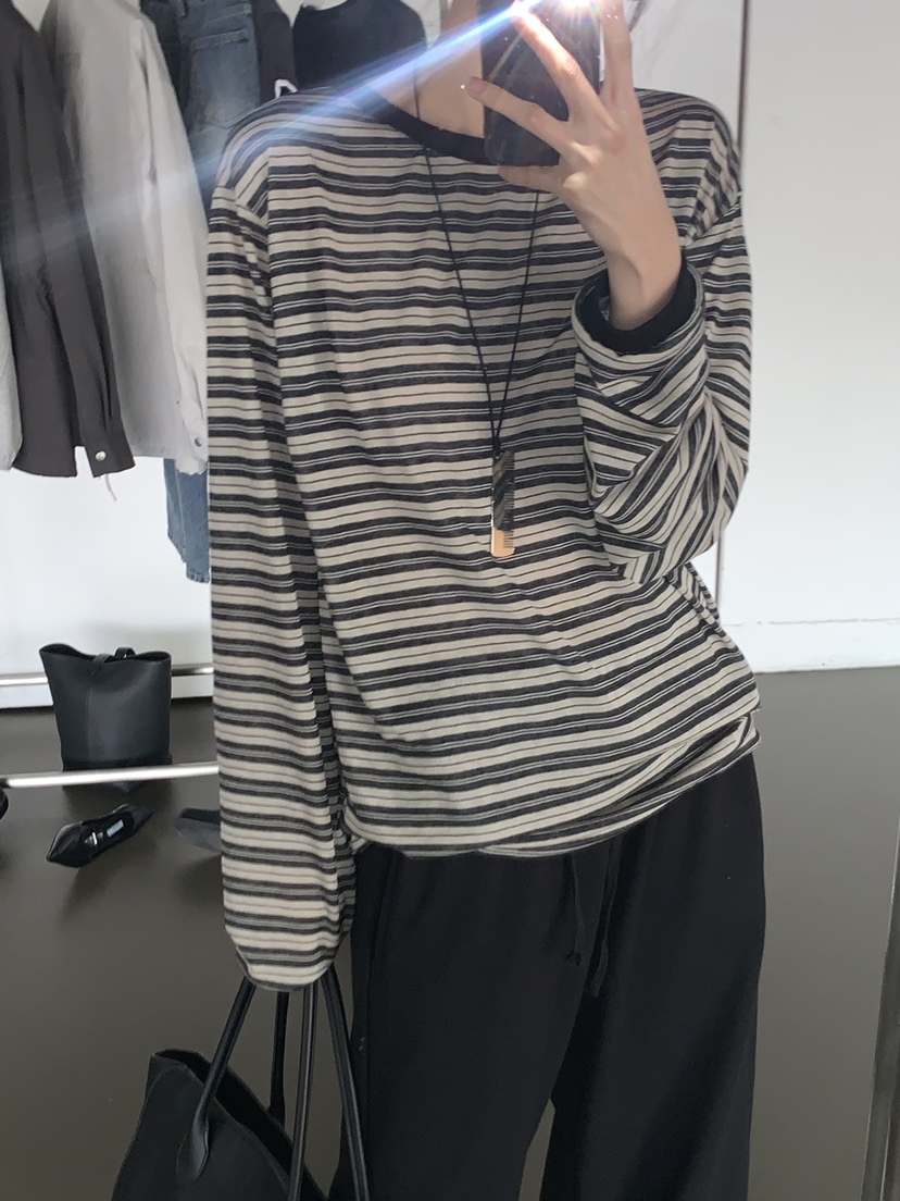 TRUE東大門直郵女士新款真品休閑職業時尚推薦人氣長袖T恤TRUE長袖T恤