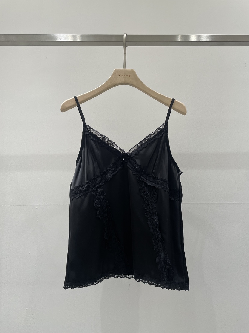 RE STYLE-Q東大門實拍女裝新品推薦人氣吊帶背心蕾絲緞面RE STYLE吊帶/背心圖色4