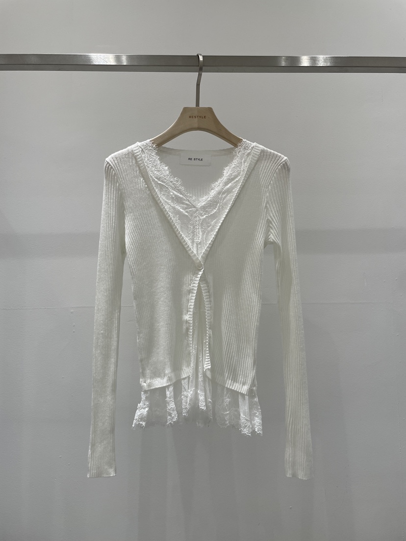 RE STYLE-Q東大門直郵女裝新款人氣真品休閑針織衫蕾絲RE STYLE針織衫圖色1