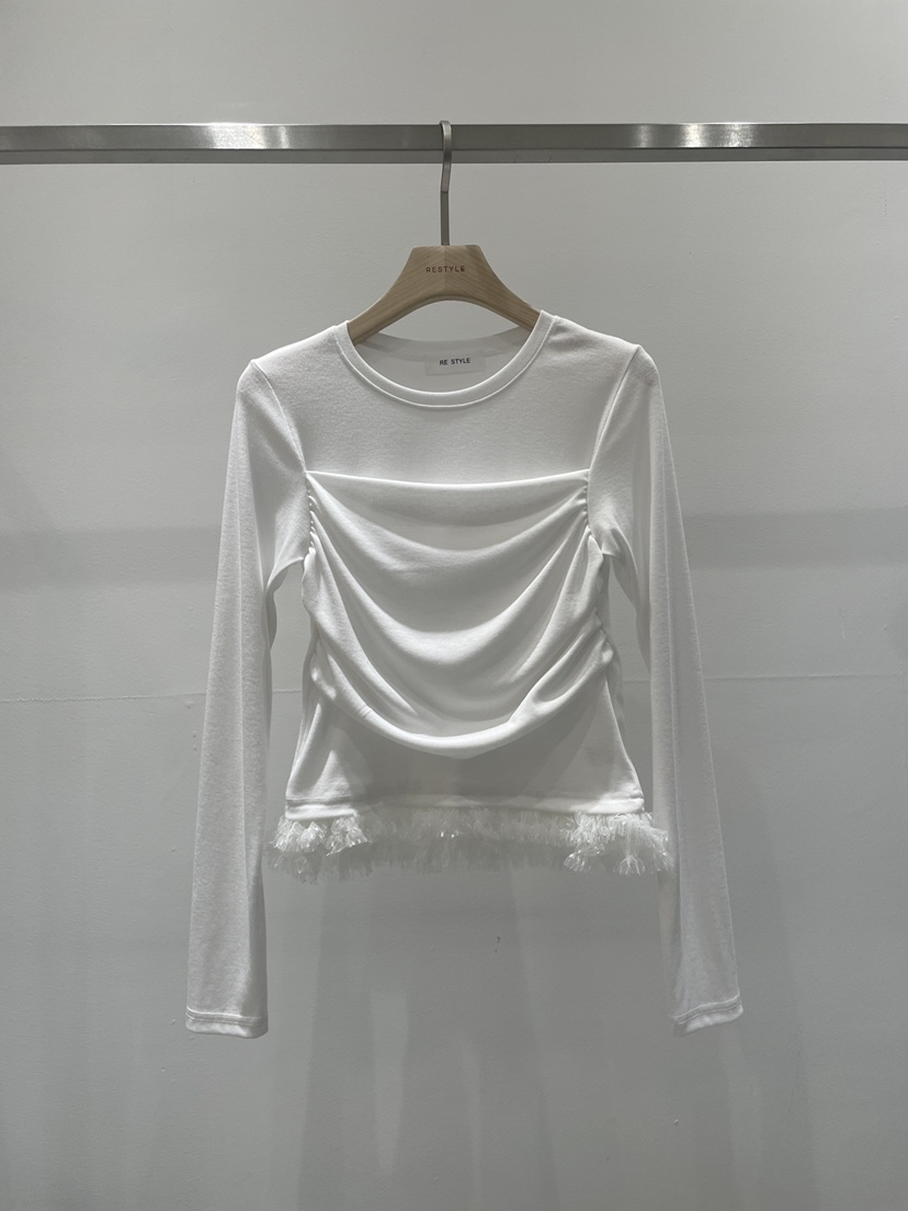 RE STYLE-Q韓國代購女士新品熱賣推薦休閑26春夏長袖T恤RE STYLE長袖T恤圖色1