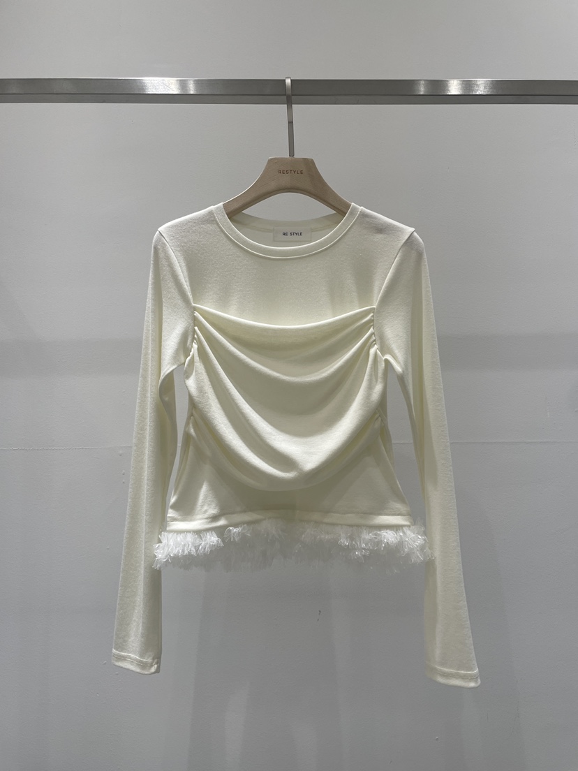 RE STYLE-Q韓國代購女士新品熱賣推薦休閑26春夏長袖T恤RE STYLE長袖T恤圖色2