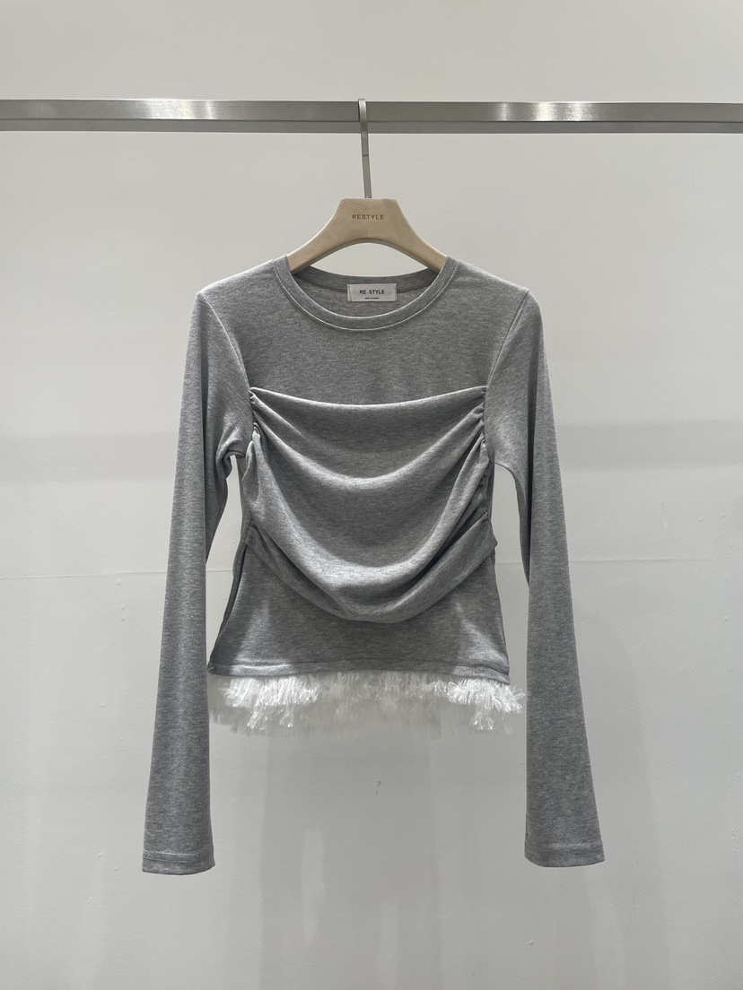 RE STYLE-Q韓國代購女士新品熱賣推薦休閑26春夏長袖T恤RE STYLE長袖T恤圖色3