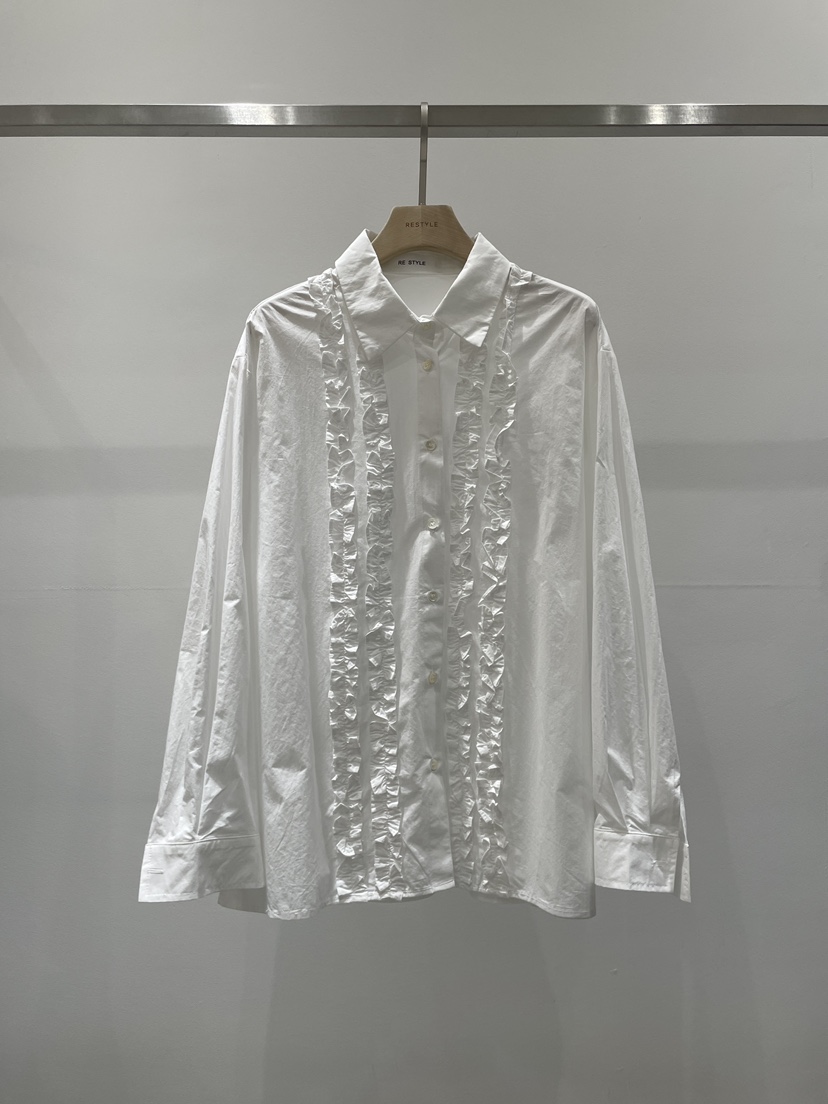 RE STYLE-Q東大門代購女士新款熱賣26春夏時尚襯衫蕾絲衫RE STYLE襯衫/蕾絲衫圖色1