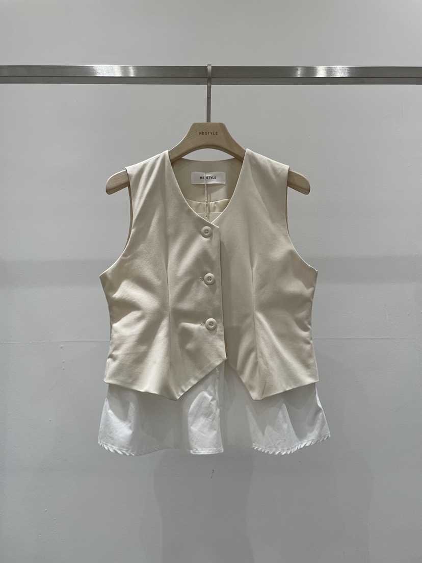 RE STYLE-Q東大門直郵女裝新款真品時尚26春夏休閑馬甲RE STYLE馬甲圖色1